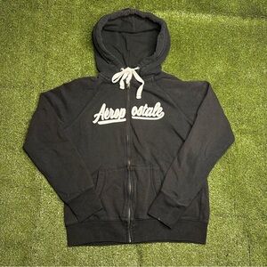 Y2K Aeropostale black zip up script spell out jacket women’s medium
